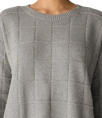Eileen Fisher Organic Cotton Cashmere Knit Crew Neck Long Sleeve Sweater