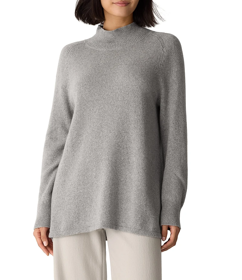 Eileen Fisher Organic Cotton Cashmere Knit Turtle Neck Long Sleeve Tunic