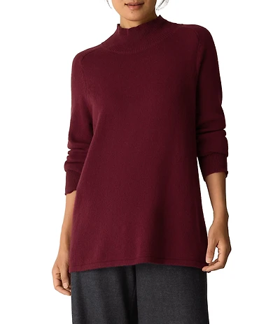 Eileen Fisher Organic Cotton Cashmere Knit Turtle Neck Long Sleeve Tunic