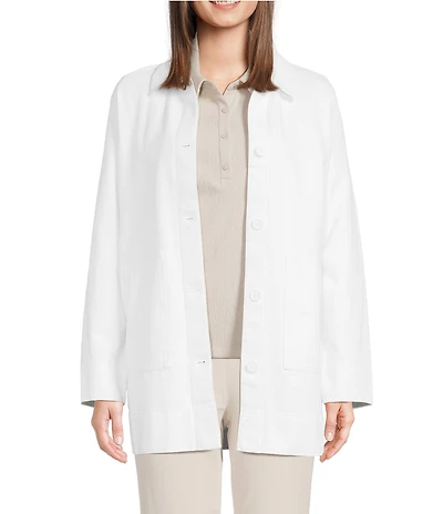 Eileen Fisher Organic Cotton Classic Collar Long Sleeve Jacket