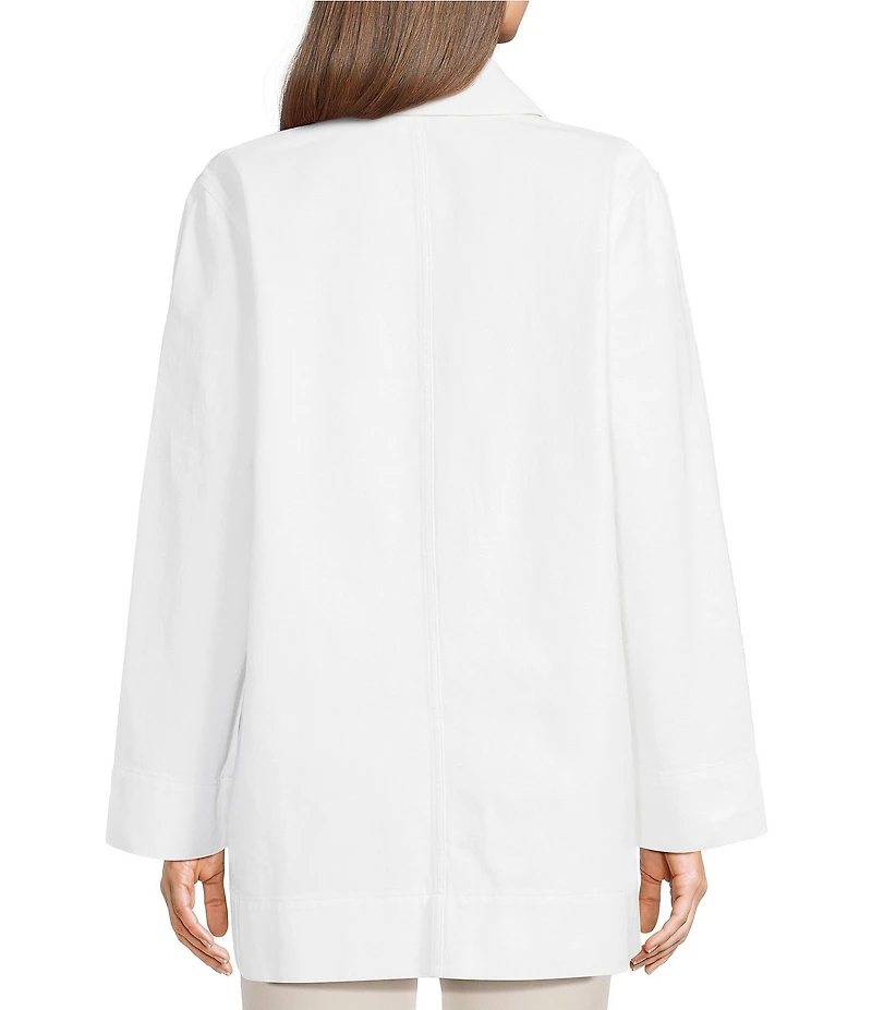 Eileen Fisher Organic Cotton Classic Collar Long Sleeve Jacket