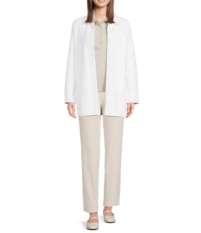 Eileen Fisher Organic Cotton Classic Collar Long Sleeve Jacket