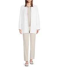 Eileen Fisher Organic Cotton Classic Collar Long Sleeve Jacket