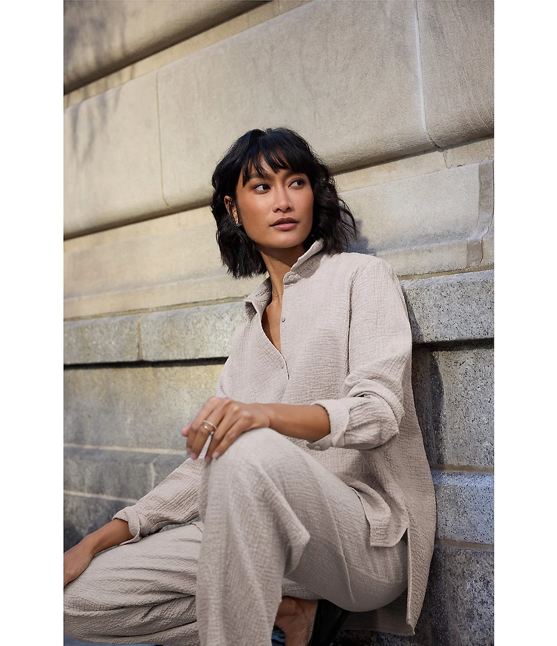 Eileen Fisher Organic Cotton Double Weave Lantern Ankle Pants