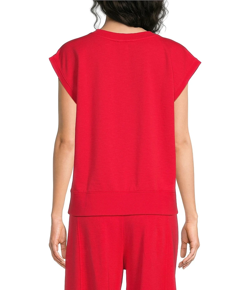 Eileen Fisher Organic Cotton Garment Dyed Terry V-Neck Sleevleess Top