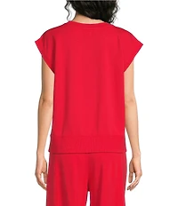Eileen Fisher Organic Cotton Garment Dyed Terry V-Neck Sleevleess Top