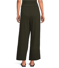 Eileen Fisher Organic Cotton Garment Dyed Terry Wide Leg Ankle Pants