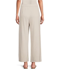 Eileen Fisher Organic Cotton Garment Dyed Terry Wide Leg Ankle Pants