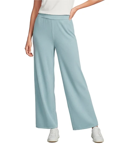 Eileen Fisher Organic Cotton Garment Dyed Terry Wide Leg Ankle Pants