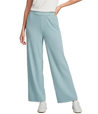 Eileen Fisher Organic Cotton Garment Dyed Terry Wide Leg Ankle Pants