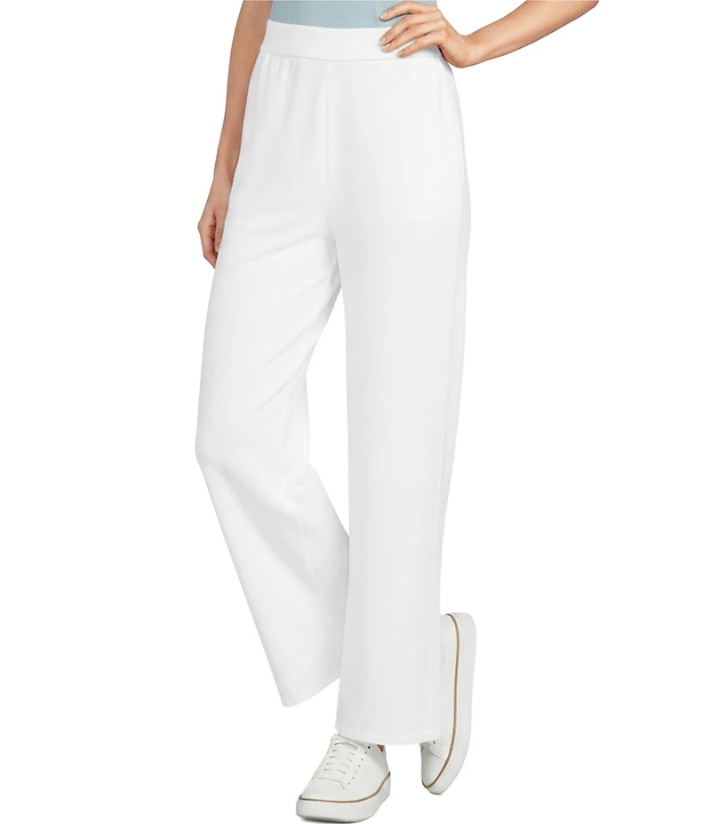 Eileen Fisher Organic Cotton Garment Dyed Terry Wide Leg Ankle Pants