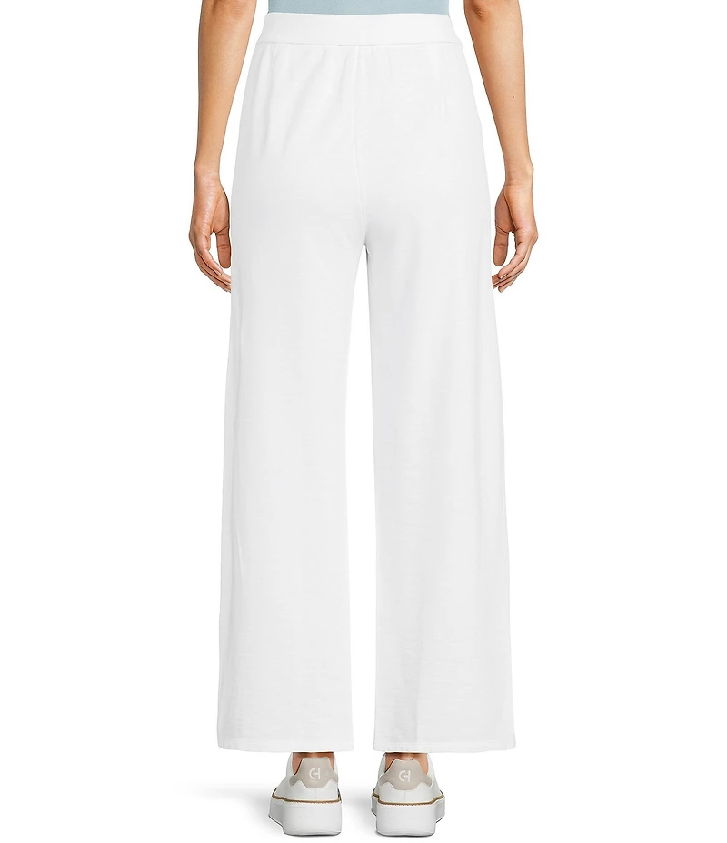 Eileen Fisher Organic Cotton Garment Dyed Terry Wide Leg Ankle Pants