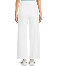 Eileen Fisher Organic Cotton Garment Dyed Terry Wide Leg Ankle Pants