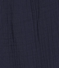 Eileen Fisher Organic Cotton Gauze Elastic Waist Straight Leg Pants