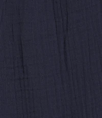 Eileen Fisher Organic Cotton Gauze Elastic Waist Straight Leg Pants