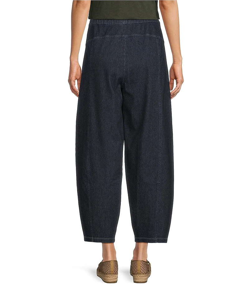 Eileen Fisher Organic Cotton Indigo Knit Pull-On Ankle Pants