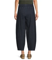Eileen Fisher Organic Cotton Indigo Knit Pull-On Ankle Pants