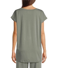 Eileen Fisher Organic Cotton Interlock Jewel Neck Sleep Top