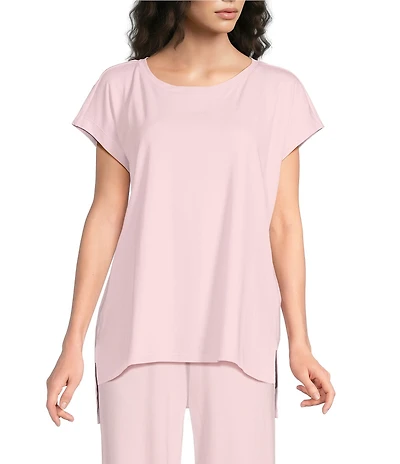 Eileen Fisher Organic Cotton Interlock Jewel Neck Sleep Top