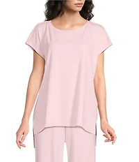 Eileen Fisher Organic Cotton Interlock Jewel Neck Sleep Top