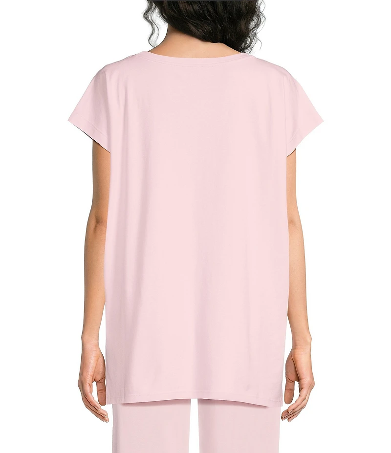 Eileen Fisher Organic Cotton Interlock Jewel Neck Sleep Top