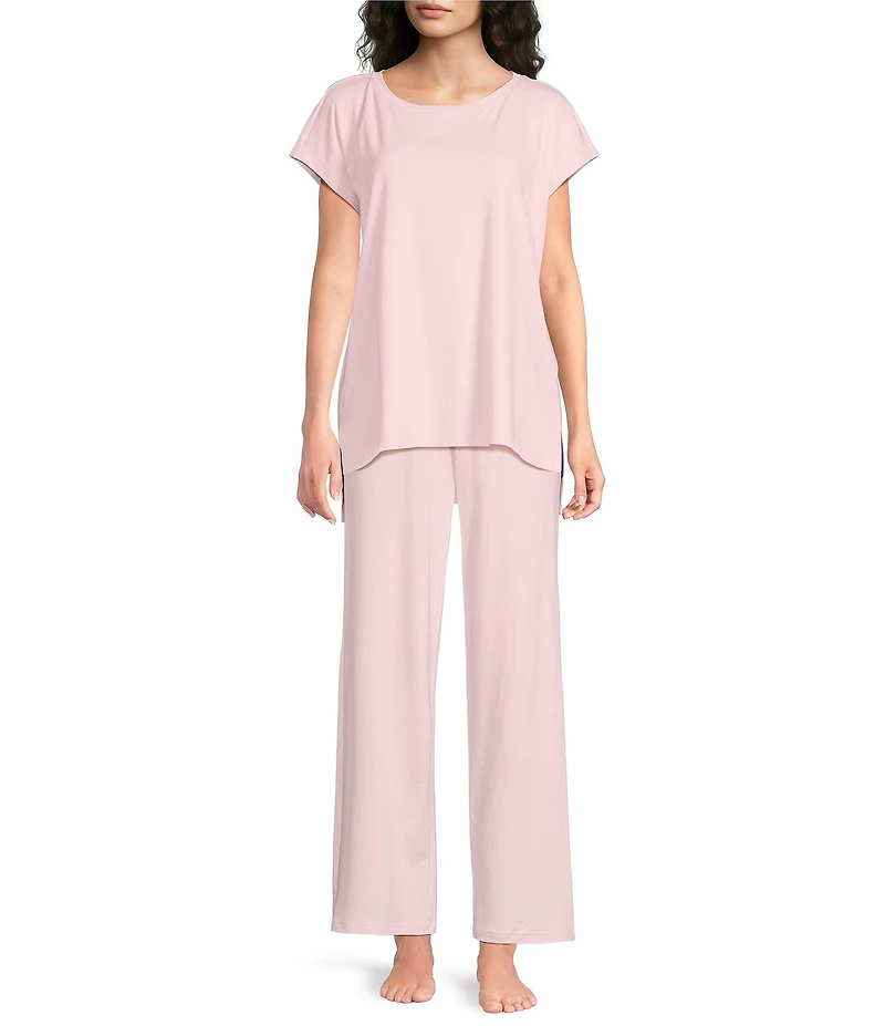 Eileen Fisher Organic Cotton Interlock Jewel Neck Sleep Top