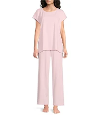 Eileen Fisher Organic Cotton Interlock Jewel Neck Sleep Top