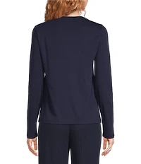 Eileen Fisher Organic Cotton Jersey Knit Round Neck Long Sleeve Top