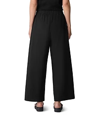 Eileen Fisher Organic Cotton Poplin Wide Leg Ankle Pants