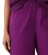 Eileen Fisher Organic Cotton Poplin Wide-Leg Pull-On Pants