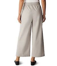 Eileen Fisher Organic Cotton Poplin Wide-Leg Pull-On Pants