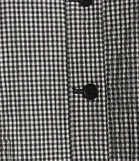 Eileen Fisher Organic Cotton Pucker Check Mandarin Collar Long Sleeve Jacket