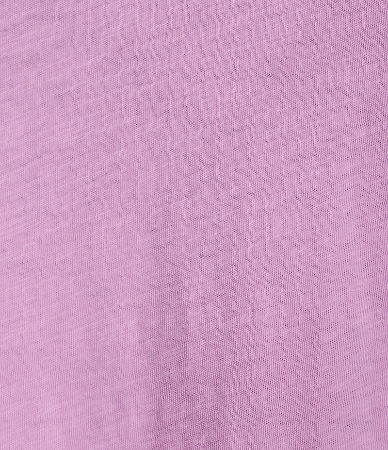 Eileen Fisher Organic Cotton Slub Jersey Round Neck Raglan Cap Sleeve Top