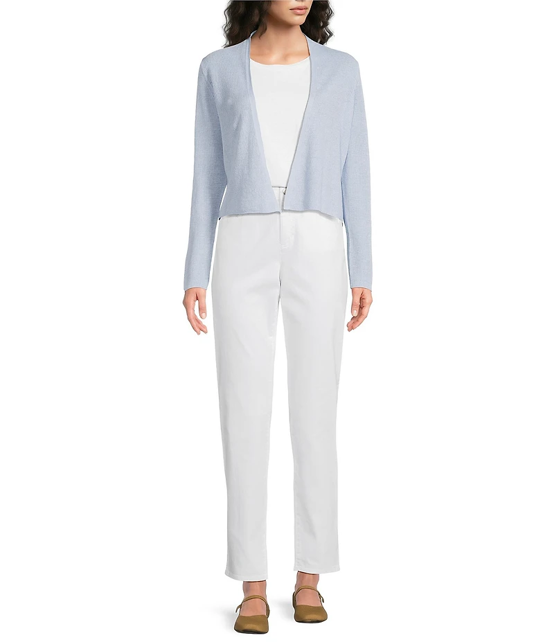 Eileen Fisher Organic Cotton Slub Jersey Round Neck Raglan Cap Sleeve Top