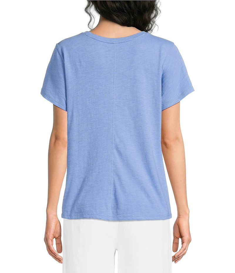 Eileen Fisher Organic Cotton Slubby Jersey Crew Neck Short Sleeeve Tee