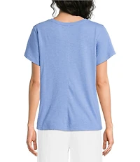 Eileen Fisher Organic Cotton Slubby Jersey Crew Neck Short Sleeeve Tee