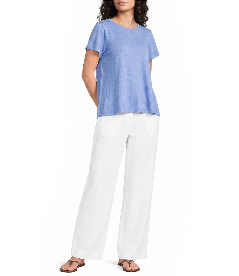 Eileen Fisher Organic Cotton Slubby Jersey Crew Neck Short Sleeeve Tee