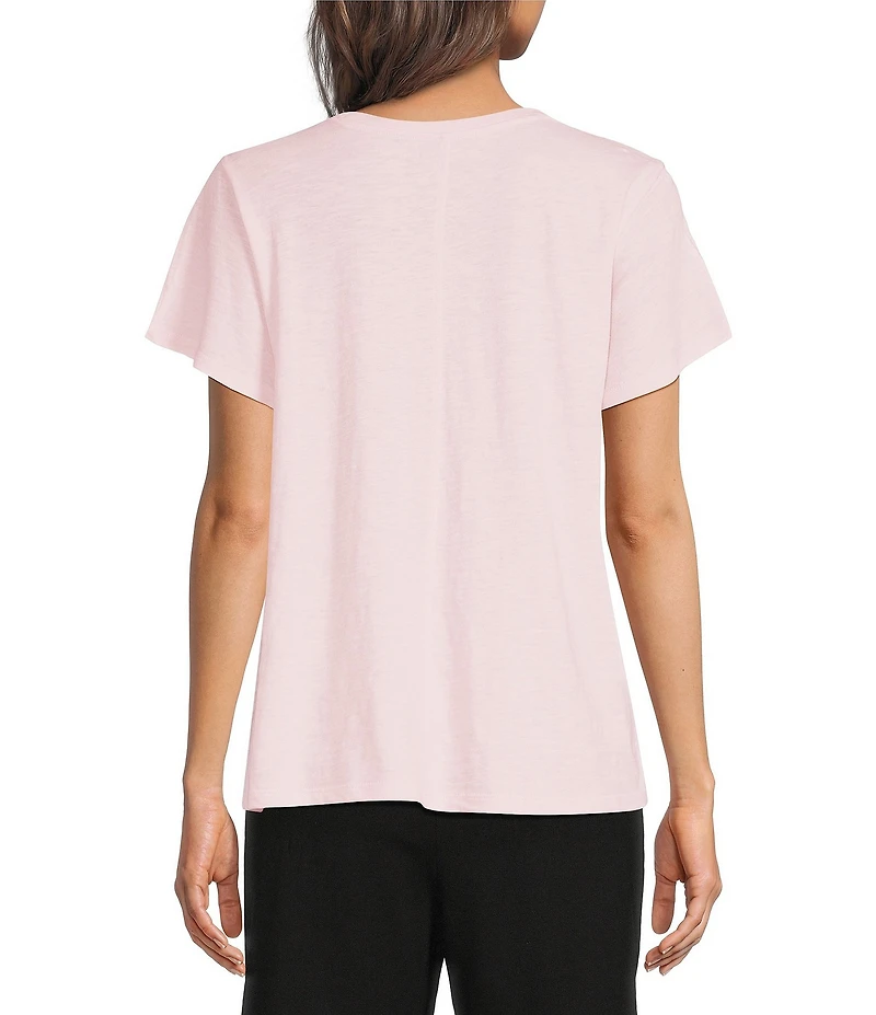 Eileen Fisher Organic Cotton Slubby Jersey Crew Neck Short Sleeeve Tee