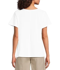 Eileen Fisher Organic Cotton Slubby Jersey Crew Neck Short Sleeeve Tee