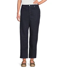 Eileen Fisher Organic Cotton Stretch Denim Mid Rise Straight Ankle Jeans