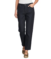 Eileen Fisher Organic Cotton Stretch Denim Mid Rise Straight Ankle Jeans