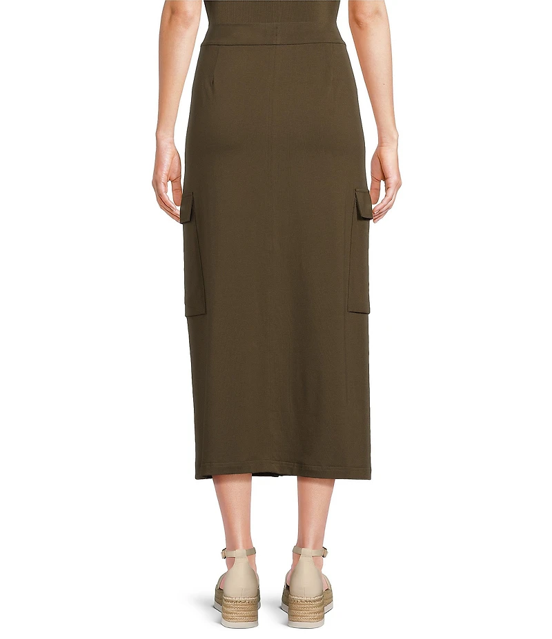 Eileen Fisher Organic Cotton Stretch Jersey Pull-On Coordinating Midi Skirt