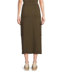 Eileen Fisher Organic Cotton Stretch Jersey Pull-On Coordinating Midi Skirt