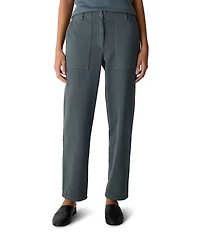 Eileen Fisher Organic Cotton Textural Weave Tapered Ankle Pants