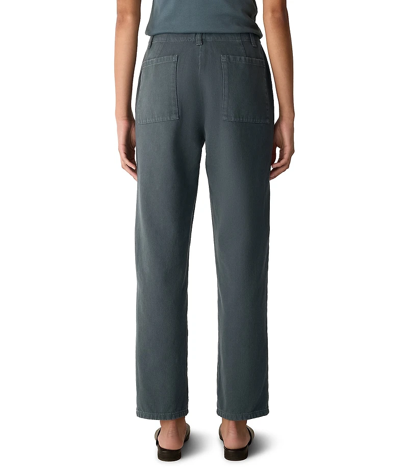 Eileen Fisher Organic Cotton Textural Weave Tapered Ankle Pants