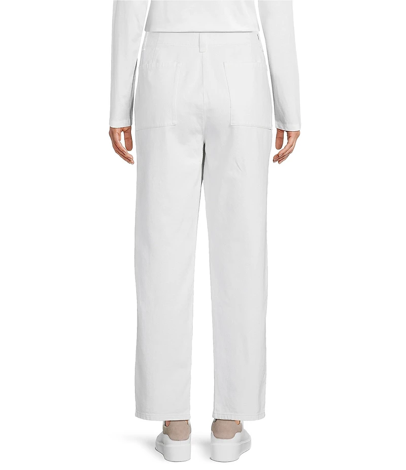 Eileen Fisher Organic Cotton Textural Weave Tapered Ankle Pants