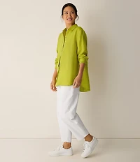 Eileen Fisher Organic Cotton Textural Weave Tapered Ankle Pants