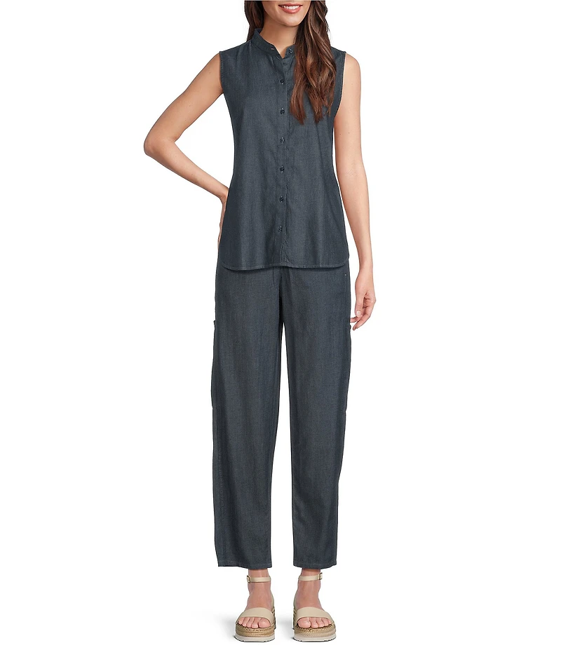 Eileen Fisher Organic Cotton Twill Utility Pocket Pull-On Pants