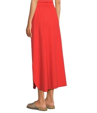 Eileen Fisher Organic Cotton Washed Poplin Elastic Waist A-Line Skirt