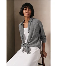 Eileen Fisher Organic Linen A-Line Bias Skirt